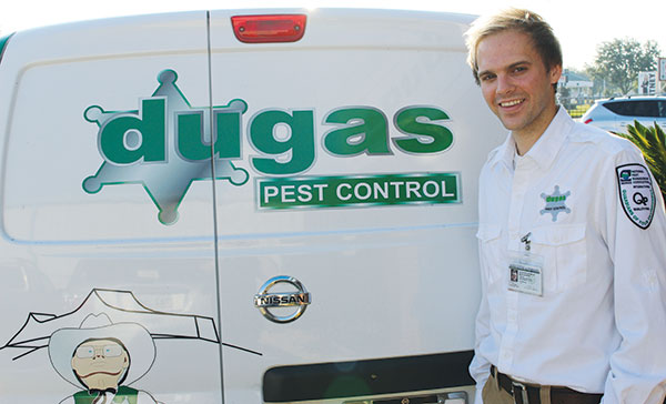 Friendly Dugas Pest Control techincian servicing Baton Rouge and New Orleans